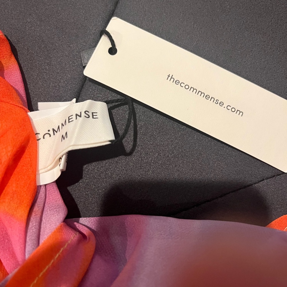 COPY - Commense One Shoulder Dress - Vibrant Orange and Pink - Picture 4 of 4